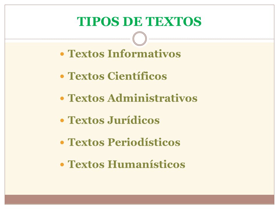 TIPOS DE TEXTOS Textos Informativos Textos Científicos