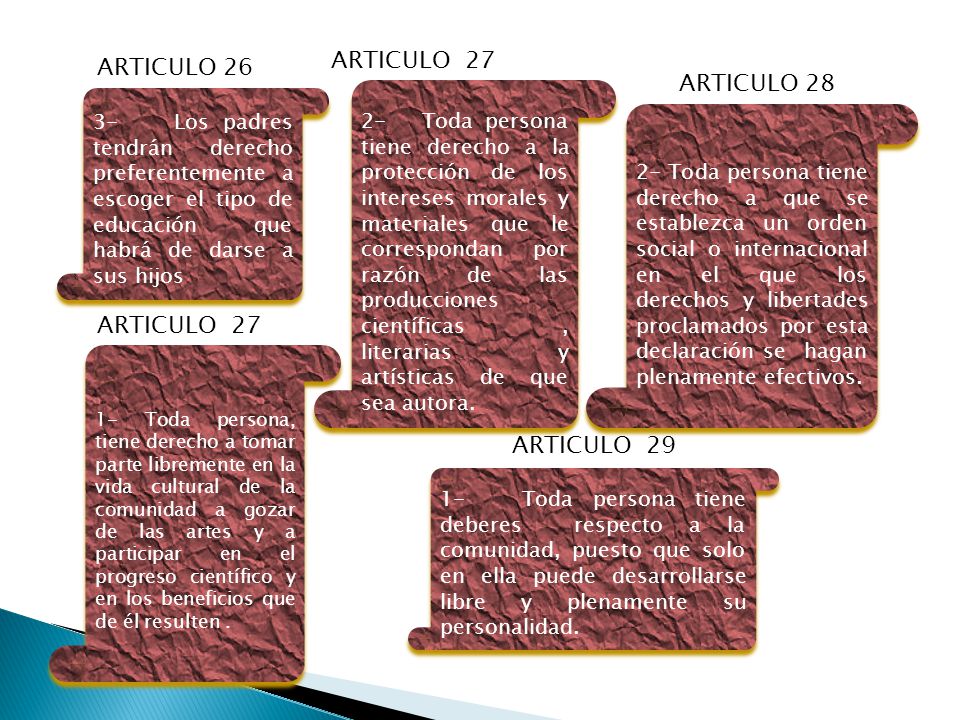 ARTICULO 27 ARTICULO 26 ARTICULO 28 ARTICULO 27 ARTICULO 29