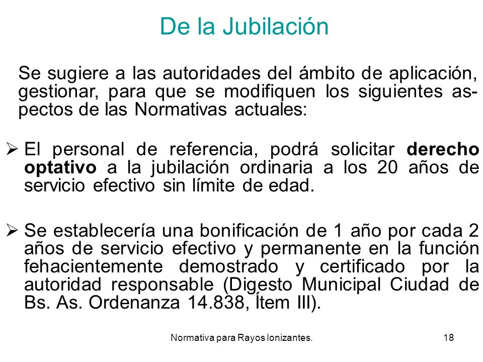 Normativa para Rayos Ionizantes.