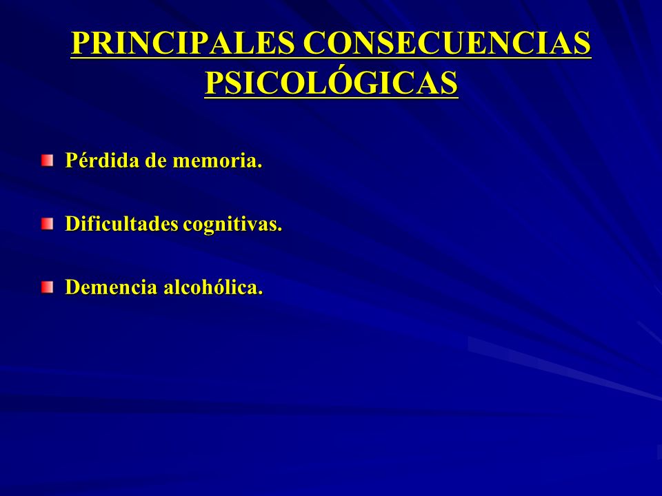PRINCIPALES CONSECUENCIAS PSICOLÓGICAS