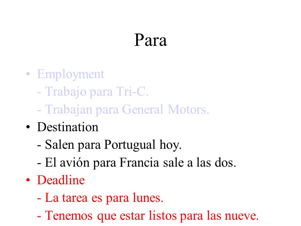 Para Employment - Trabajo para Tri-C. - Trabajan para General Motors.