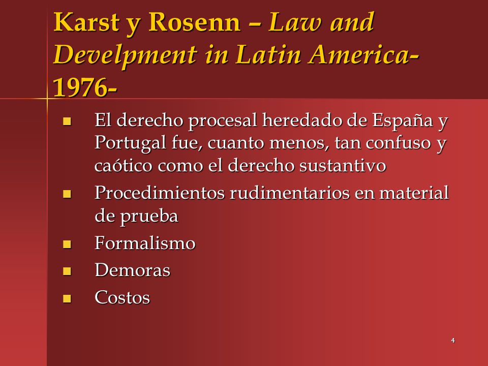 Karst y Rosenn – Law and Develpment in Latin America