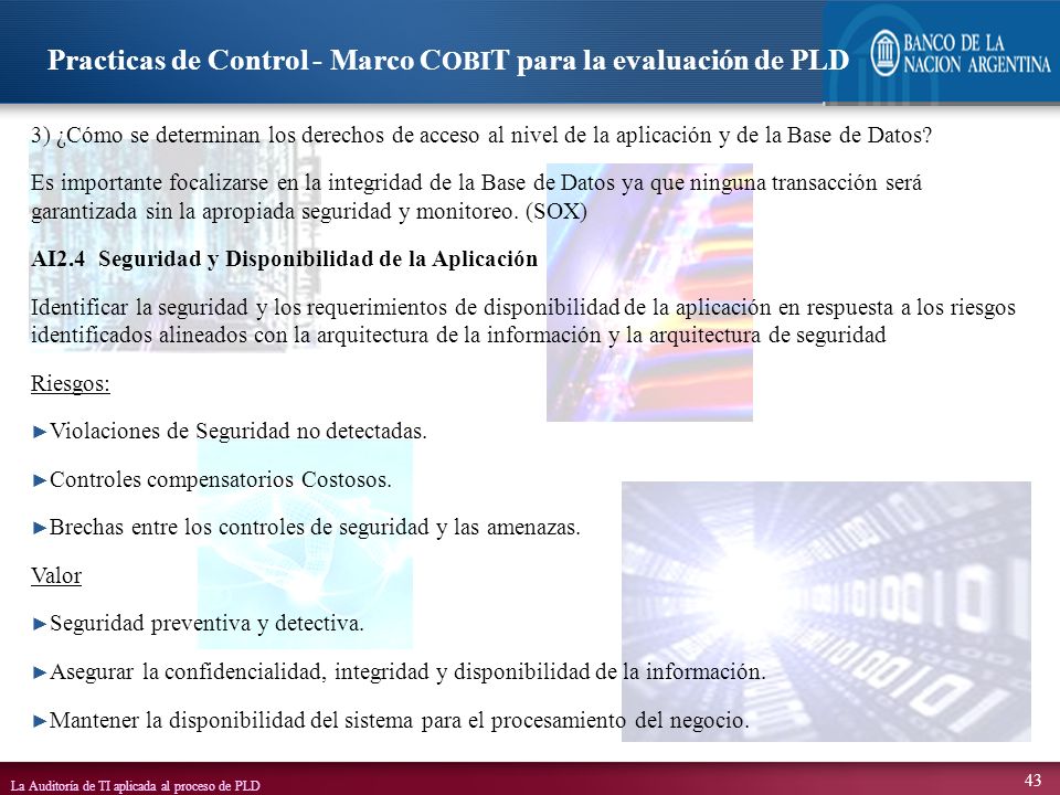 Practicas de Control - Marco COBIT para la evaluación de PLD