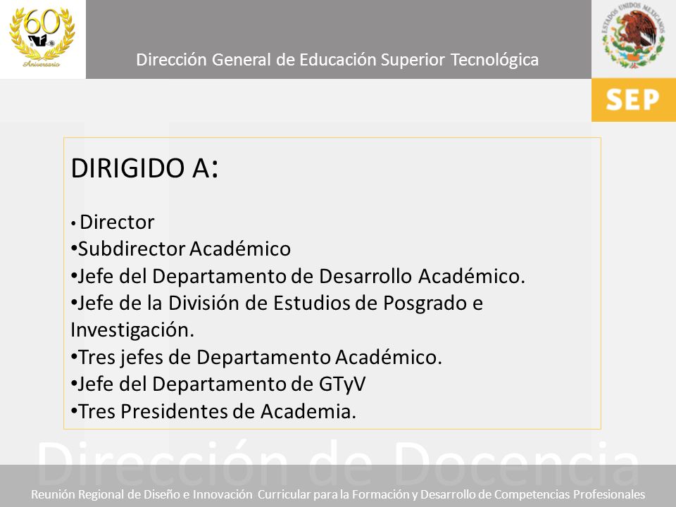 DIRIGIDO A: Subdirector Académico