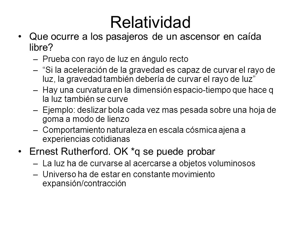 Relatividad Que ocurre a los pasajeros de un ascensor en caída libre