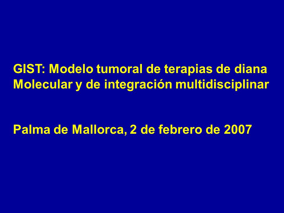 GIST: Modelo tumoral de terapias de diana
