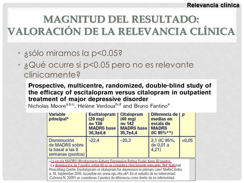 Magnitud del resultado: valoración de la relevancia clínica