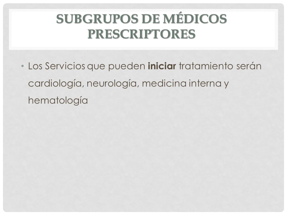 Subgrupos de médicos prescriptores