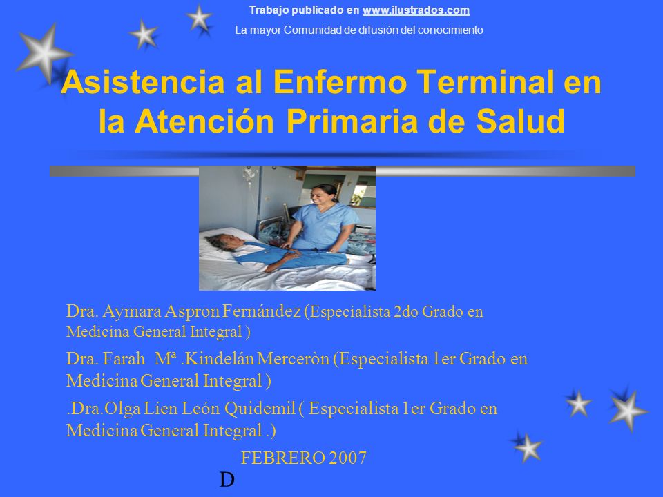Asistencia al Enfermo Terminal en la Atención Primaria de Salud