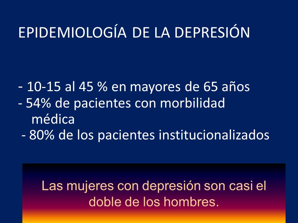 Las mujeres con depresión son casi el doble de los hombres.