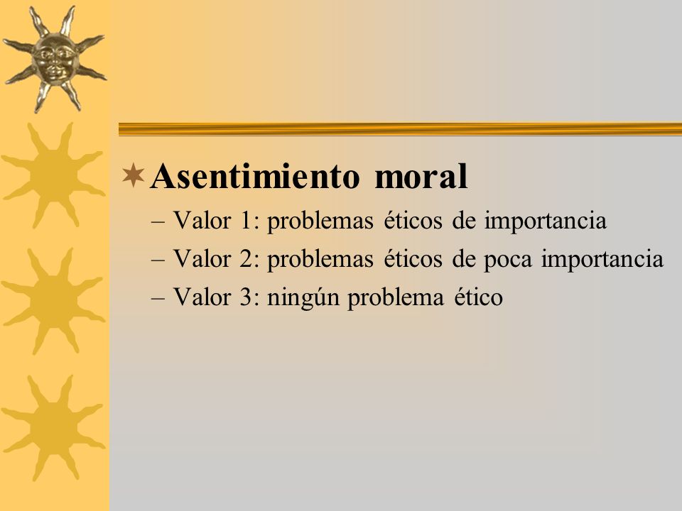 Asentimiento moral Valor 1: problemas éticos de importancia