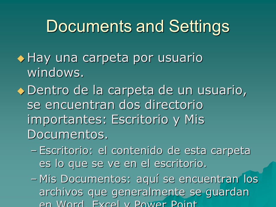 Documents and Settings