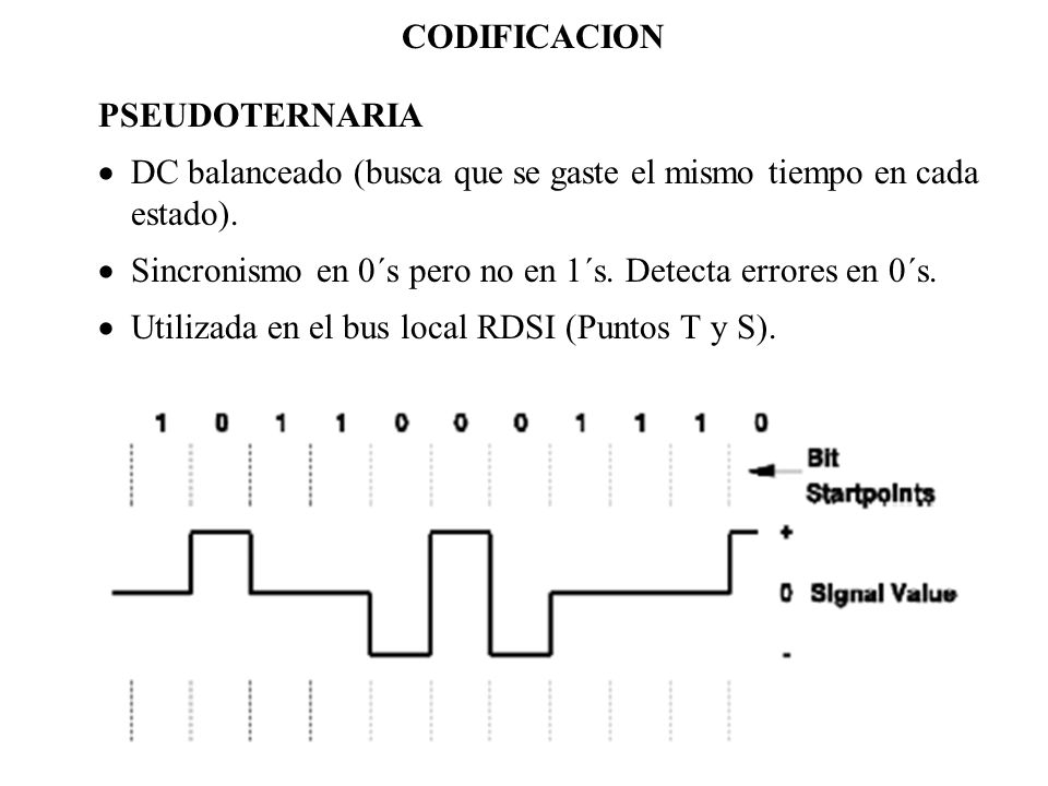 CODIFICACION PSEUDOTERNARIA. DC balanceado (busca que se gaste el mismo tiempo en cada estado).