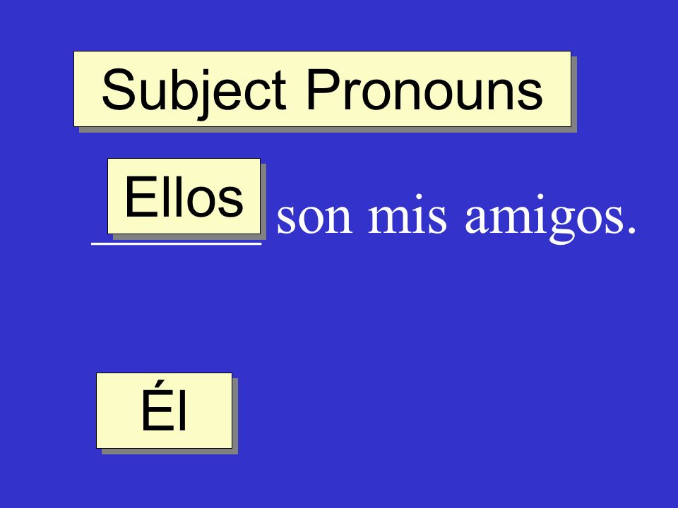 Subject Pronouns Ellos ______ son mis amigos. Él