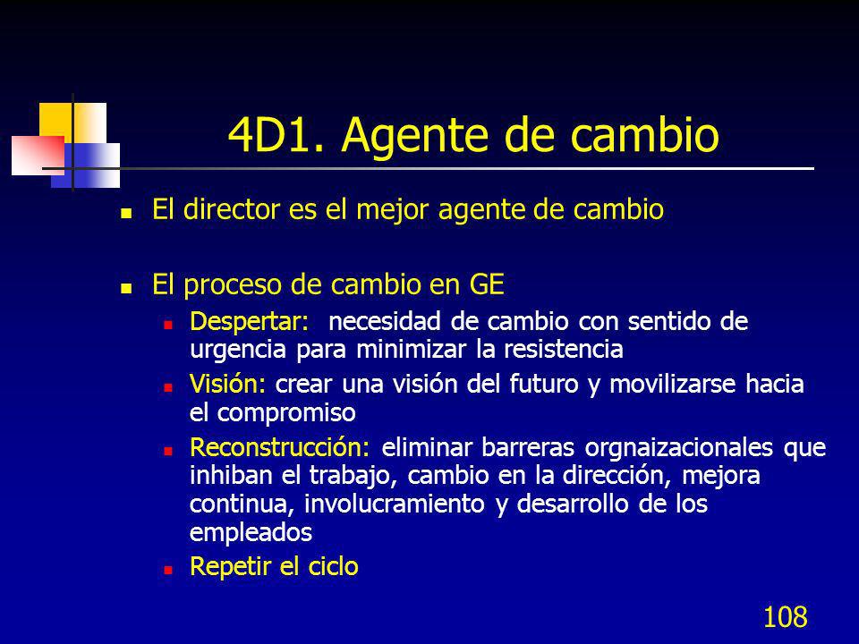 4D1. Agente de cambio El director es el mejor agente de cambio