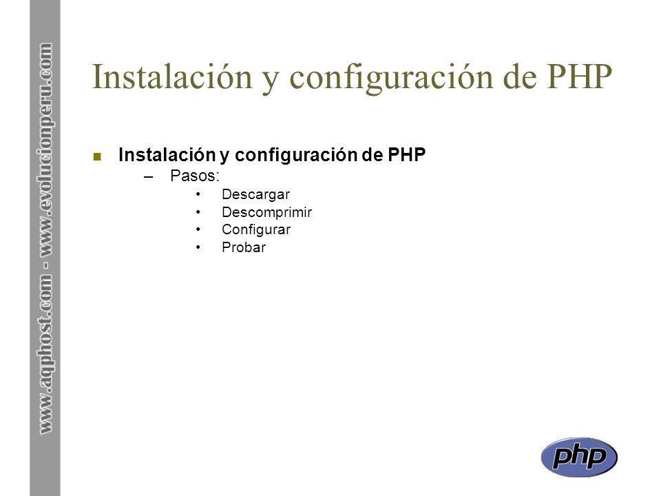 Instalación y configuración de PHP