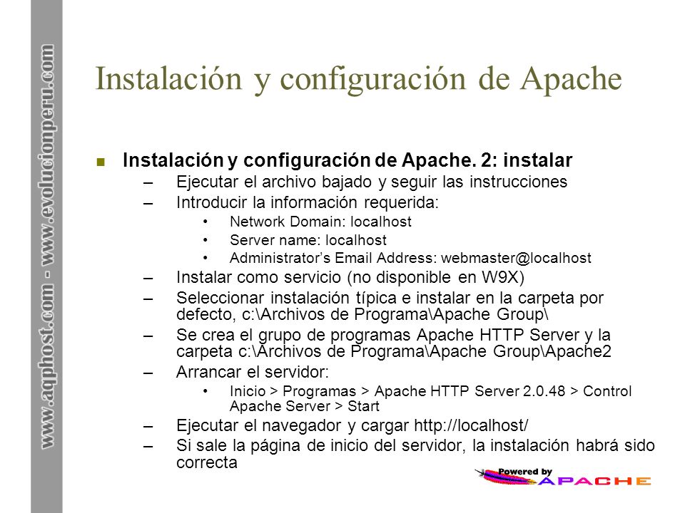 Instalación y configuración de Apache