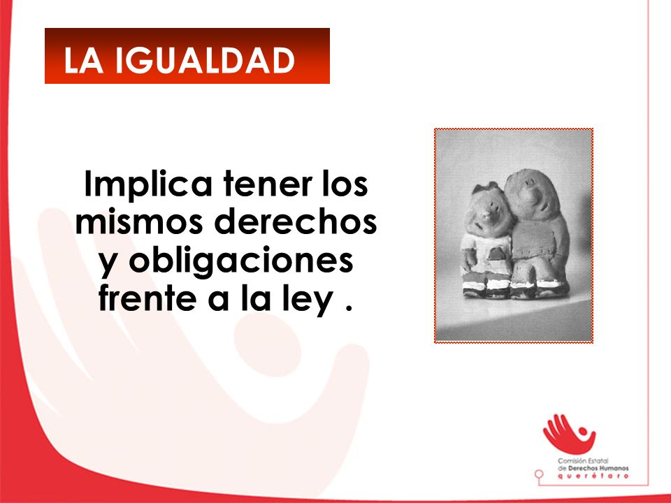 Implica tener los mismos derechos y obligaciones frente a la ley .