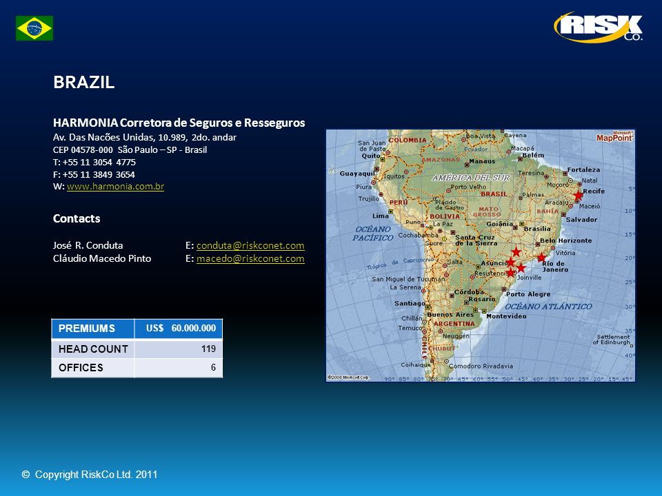 BRAZIL HARMONIA Corretora de Seguros e Resseguros Contacts