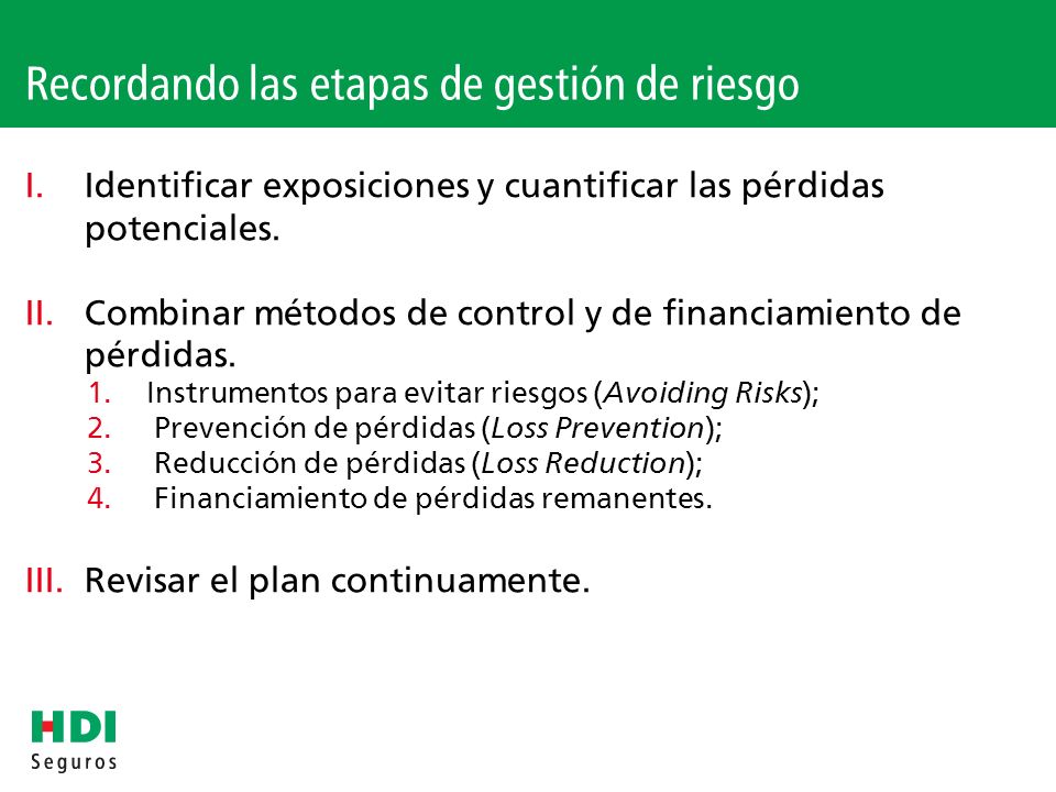 Recordando las etapas de gestión de riesgo