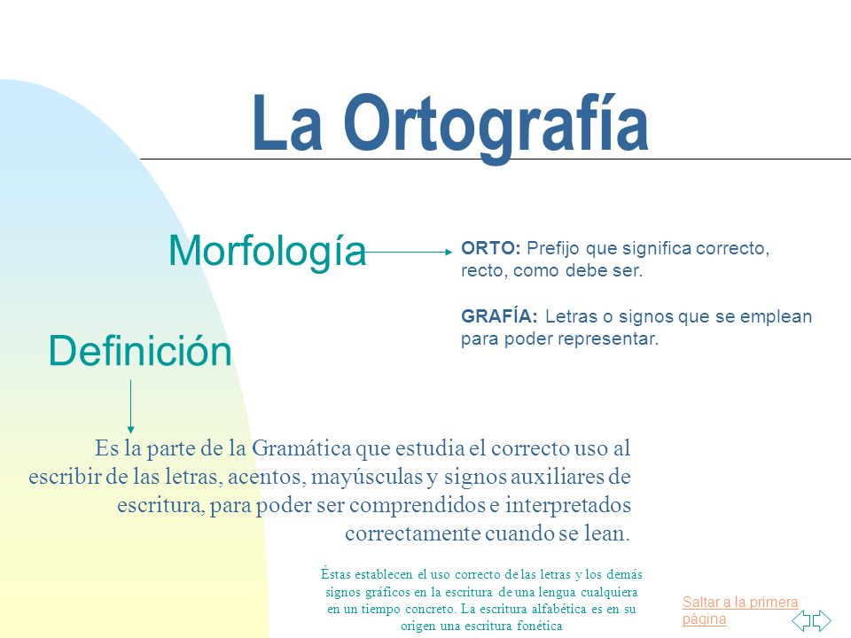 La Ortografía Morfología Definición