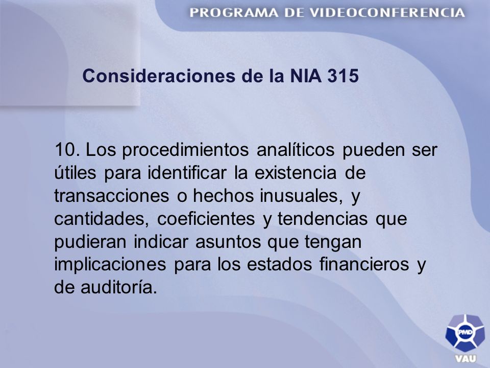 Consideraciones de la NIA 315