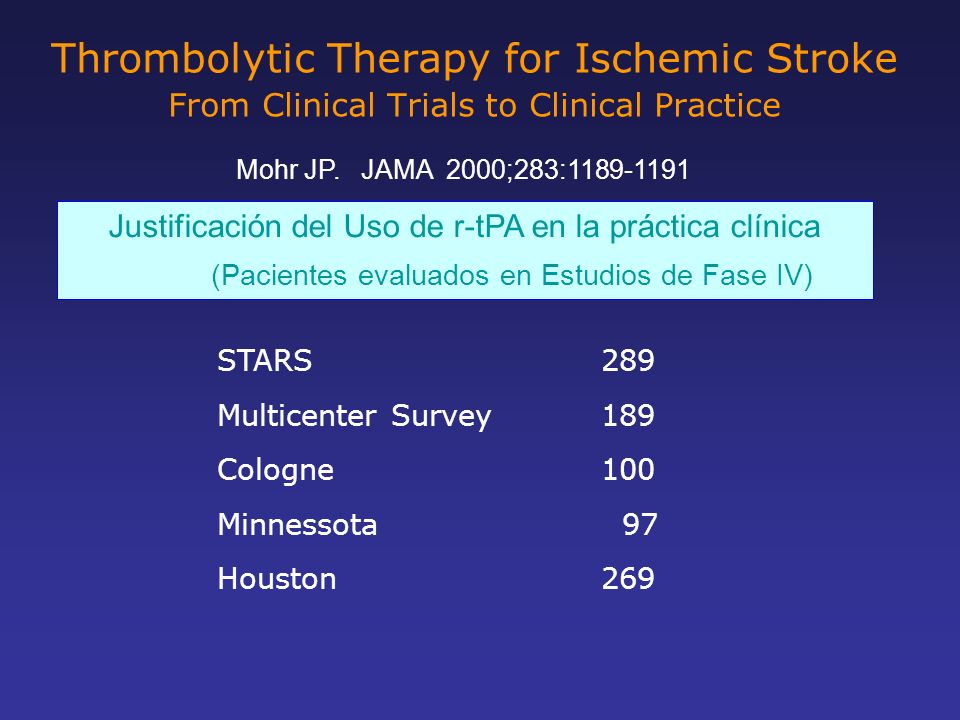 Thrombolytic Therapy for Ischemic Stroke From Clinical Trials to Clinical Practice