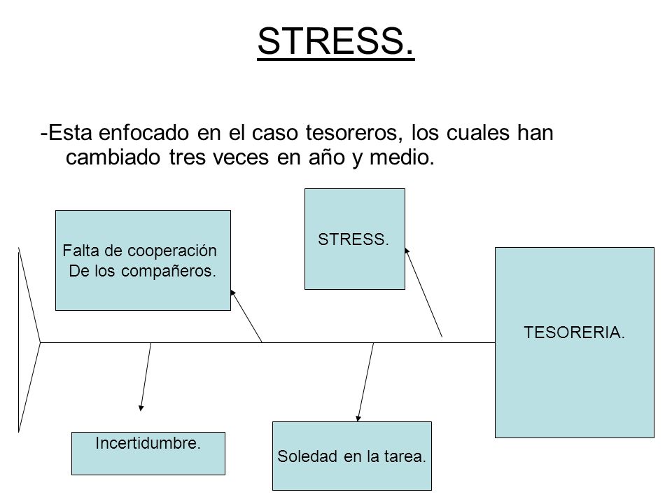 STRESS. -Esta enfocado en el caso tesoreros, los cuales han cambiado tres veces en año y medio. STRESS.