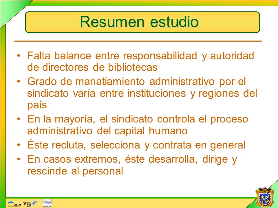 Resumen estudio Falta balance entre responsabilidad y autoridad de directores de bibliotecas.