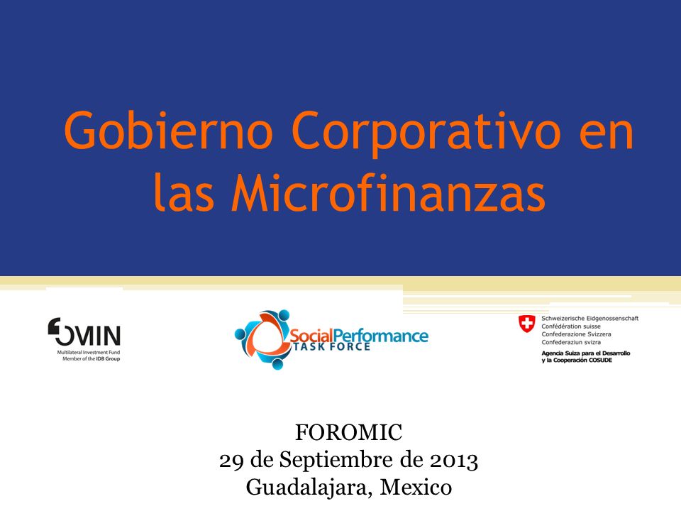 Gobierno Corporativo en las Microfinanzas