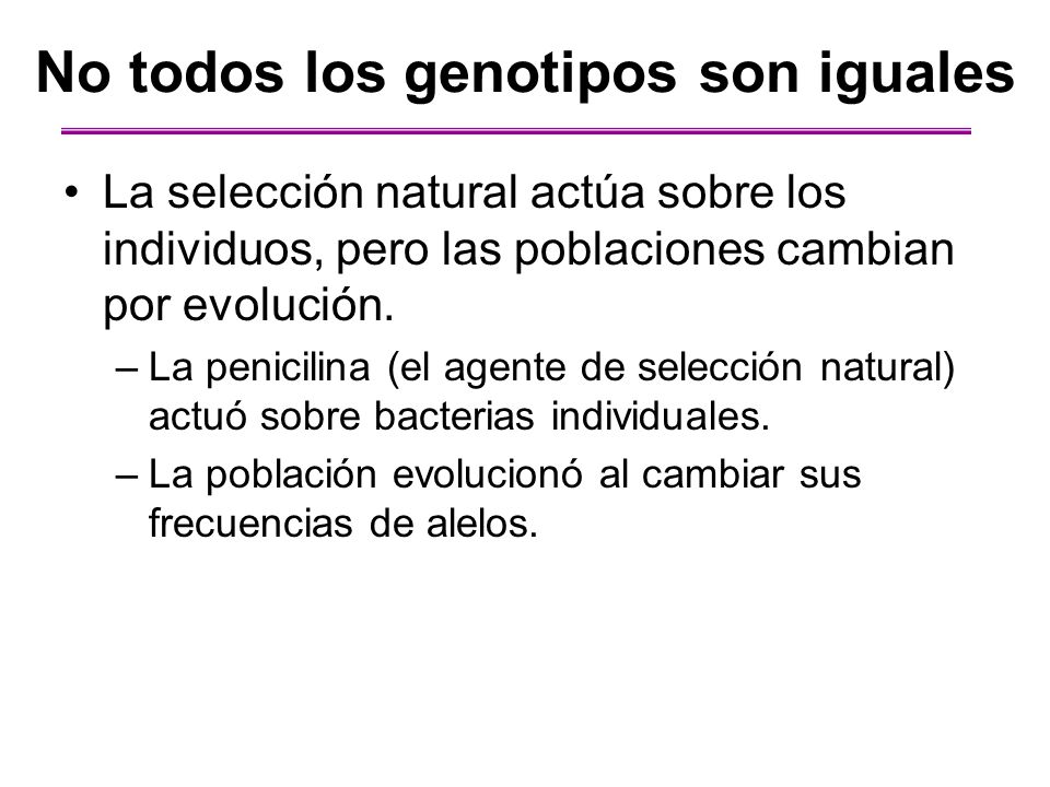 No todos los genotipos son iguales