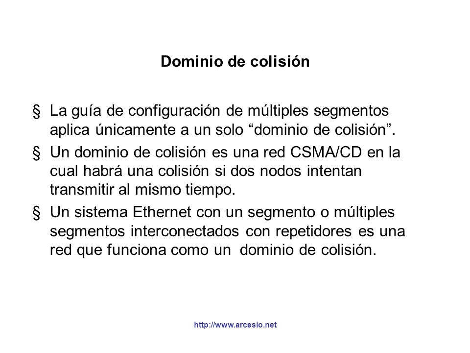 Dominio de colisión La guía de configuración de múltiples segmentos aplica únicamente a un solo dominio de colisión .