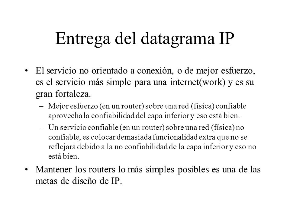 Entrega del datagrama IP