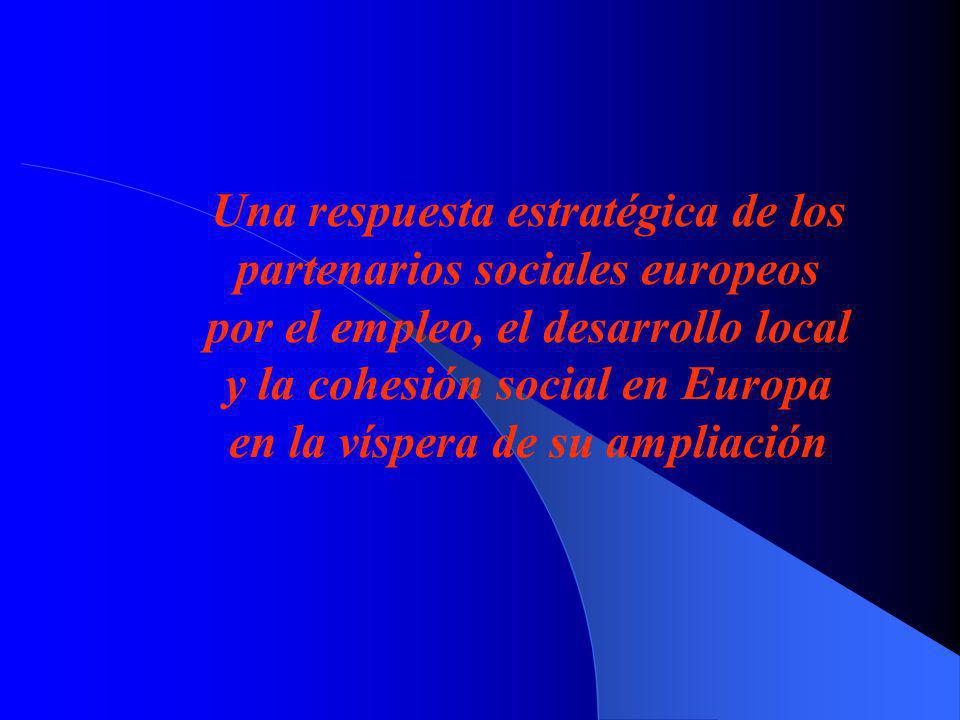 Una respuesta estratégica de los partenarios sociales europeos por el empleo, el desarrollo local y la cohesión social en Europa en la víspera de su ampliación