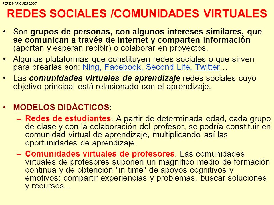 REDES SOCIALES /COMUNIDADES VIRTUALES