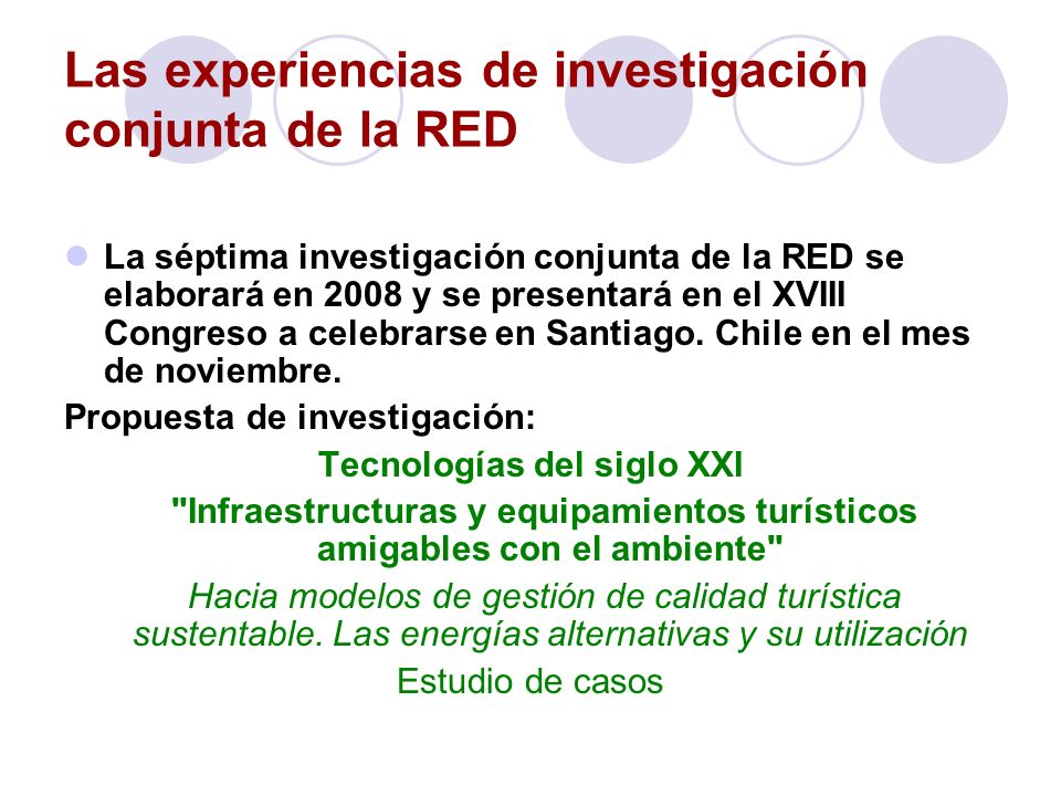 Las experiencias de investigación conjunta de la RED