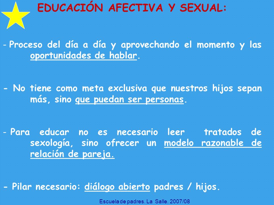 EDUCACIÓN AFECTIVA Y SEXUAL: