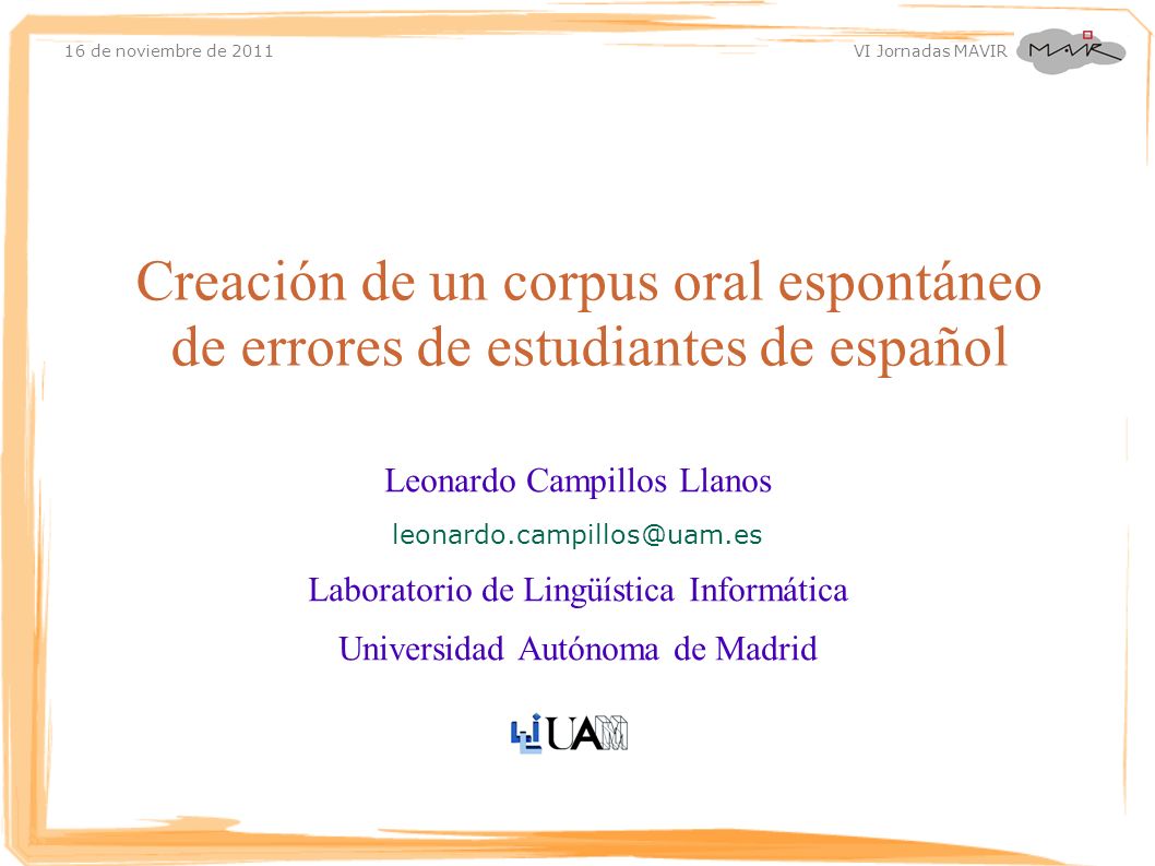 Creación de un corpus oral espontáneo de errores de estudiantes de español