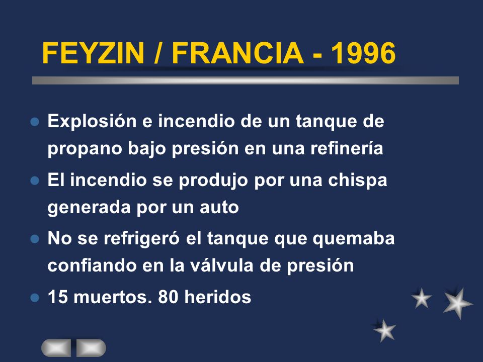 FEYZIN / FRANCIA Explosión e incendio de un tanque de propano bajo presión en una refinería.