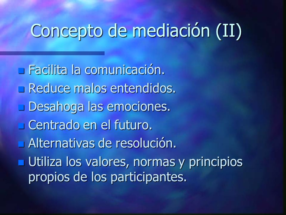 Concepto de mediación (II)