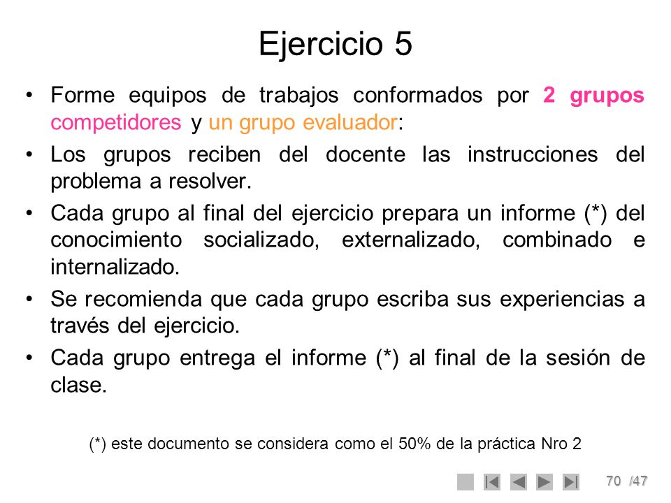 (*) este documento se considera como el 50% de la práctica Nro 2
