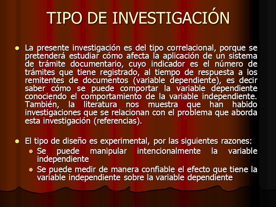 TIPO DE INVESTIGACIÓN