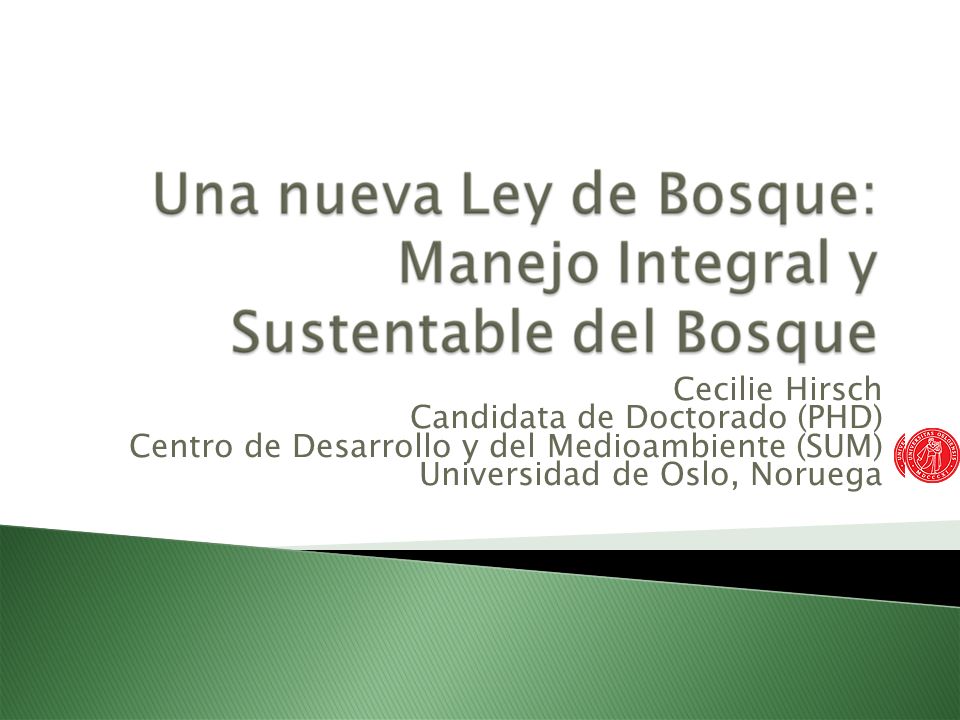 Cecilie Hirsch Candidata de Doctorado (PHD) Centro de Desarrollo y del Medioambiente (SUM) Universidad de Oslo, Noruega.