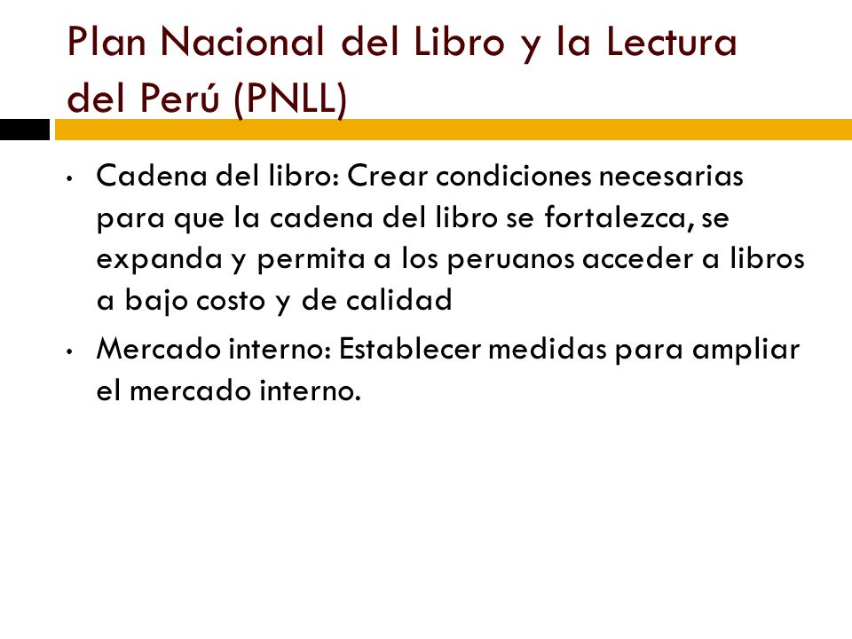 Plan Nacional del Libro y la Lectura del Perú (PNLL)