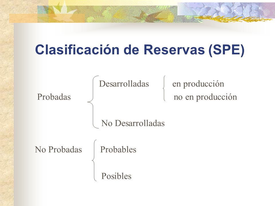 Clasificación de Reservas (SPE)