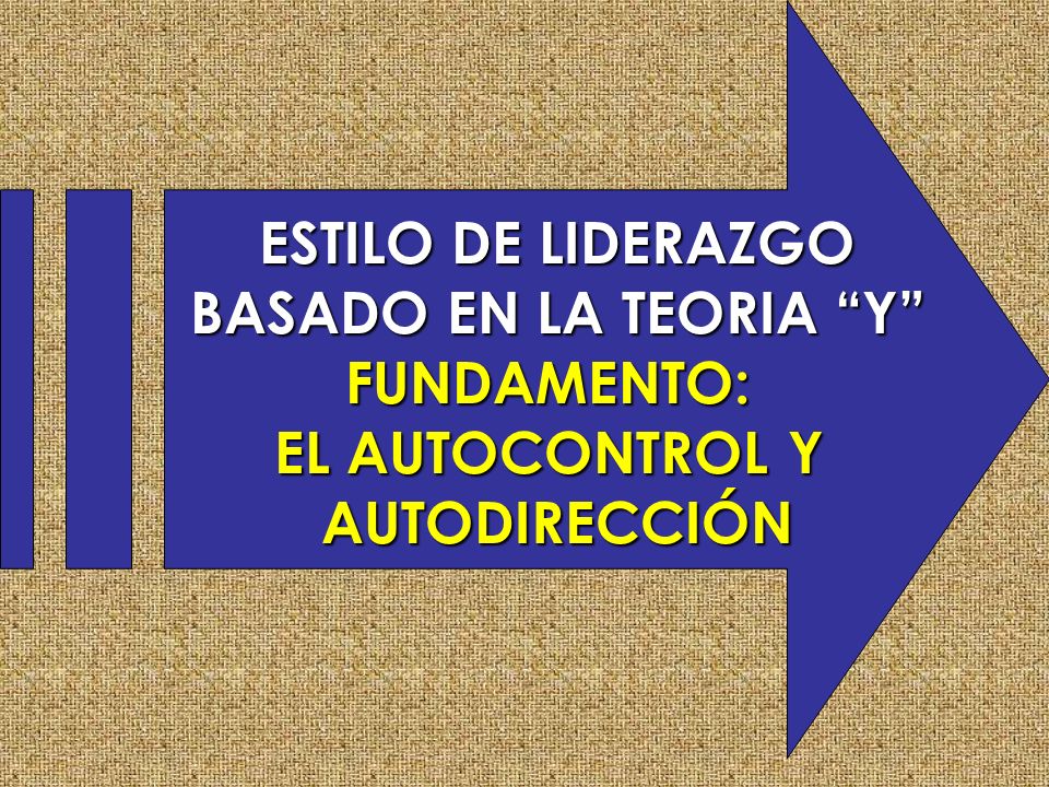 ESTILO DE LIDERAZGO BASADO EN LA TEORIA Y FUNDAMENTO: EL AUTOCONTROL Y AUTODIRECCIÓN