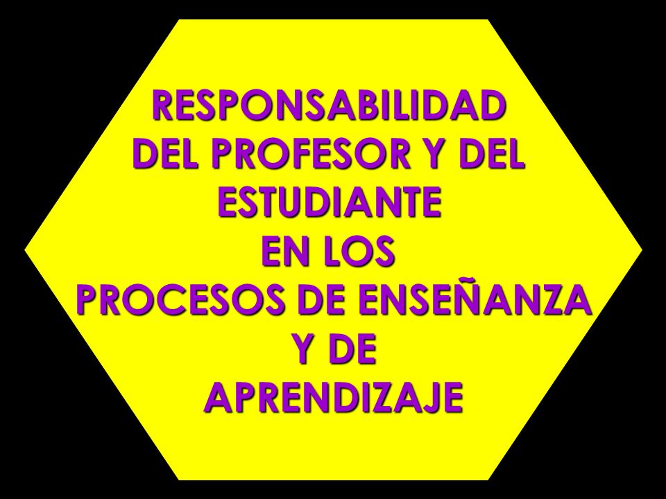 RESPONSABILIDAD DEL PROFESOR Y DEL ESTUDIANTE EN LOS PROCESOS DE ENSEÑANZA Y DE APRENDIZAJE