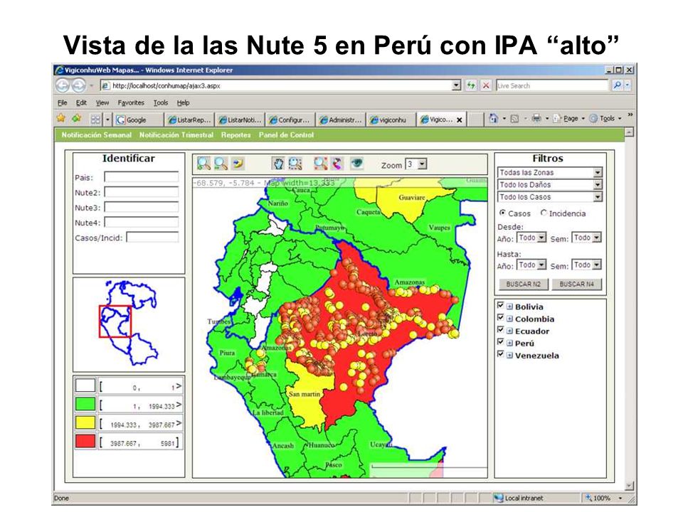 Vista de la las Nute 5 en Perú con IPA alto