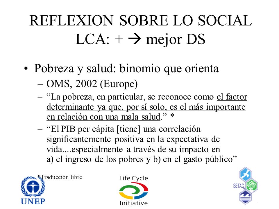 REFLEXION SOBRE LO SOCIAL LCA: +  mejor DS