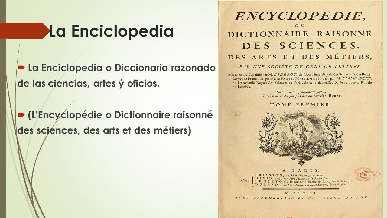 La Enciclopedia La Enciclopedia o Diccionario razonado